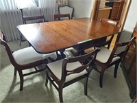 Vintage dinning drop-leaf table with 6