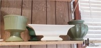 Vintage Green and Ivory Planters