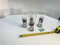 4 Budweiser Clydesdale Beer Glasses
