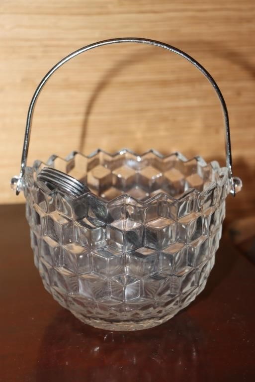Fostoria American clear ice bucket and