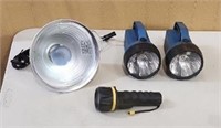 3 Flashlights & A Clamp-On Light