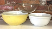 Yellow Pyrex Mixing Bowl, Pyrex Milk Glass Bowl,
