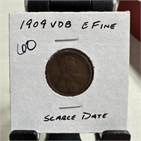 1909 VDB WHEAT PENNY CENT SCARCE DATE