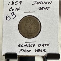 1859 INDIAN HEAD PENNY CENT SCARCE DATE