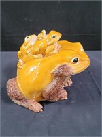 Ceramic frog figurine 11"l x 11"w x 12"h