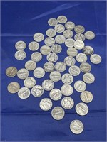 50 Mercury Dimes