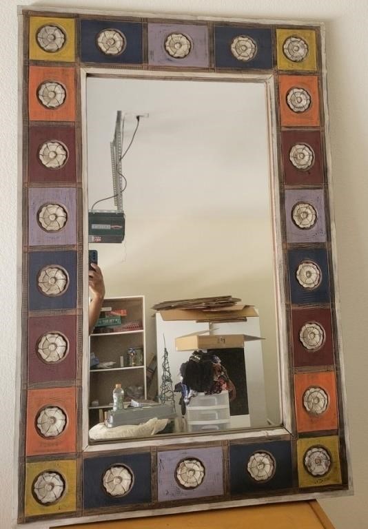 J - FRAMED WALL MIRROR 48X32" (G8 2)