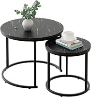 USED-aboxoo Round Nesting Coffee Table Side Table