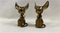 Pair Of Mid Century Brass Mouse Figures