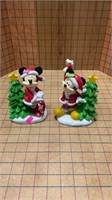 Mickey and Minnie with Christmas trees