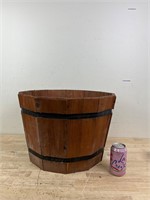 large wooden bucket