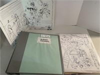 2 pc Notebook and Folder of Cartoons