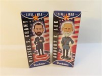 Pr of Civil War Series Royal Bobbles, Grant & Lee