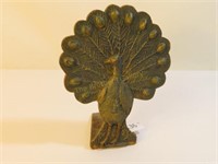 Wooden Peacock Bookend - 9"