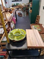 Cutting Board, Lazy Susan w/ Chip Diip Divided