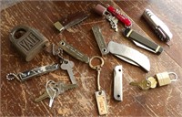 Vintage Pocketknives, Keys, Adv Keychains, Zippo