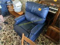 Blue Leather Electric Lift Chair - Has Tears