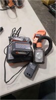 2 RIDGID CHARGERS, BATTERY AND LIGHT
