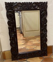 World Market Hand carved wooden mirror