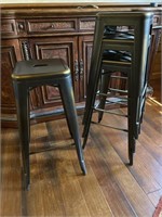 Industrial Metal Copper Distressed Bar Stools (4)