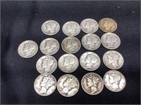 1941 Mercury Dimes qty 17