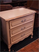 Yellow and gold French Provincial three-drawer