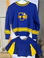 Vintage Cheer Uniform Indigo & Gold. Tech High.