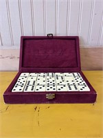 Dominos in Burgundy Box