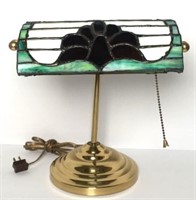 Banker's Desk Lamp &  Stained Glass Shade