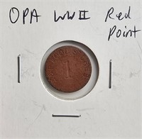 OPA WWII Red Point Food Stamp Token