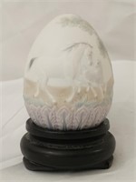 Porcelain Lladro Egg Decor with Stand