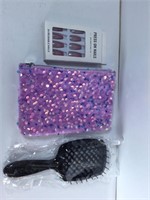 New Brush, Nails, & 2 Purple Makeup Bag