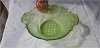 Green Depression Glass Bowl