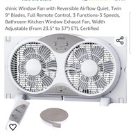 shinic Window Fan with Reversible Airflow Quiet,