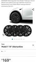 BASENOR 2024 Upgrade Tesla Model Y Hubcaps 19