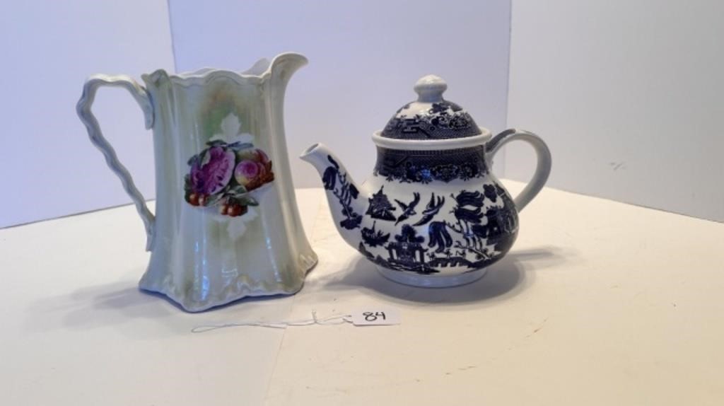 Lot Of 2 - Pitcher And Teapot