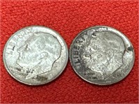 1953-S & 1954 Roosevelt Silver Dimes