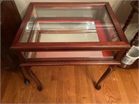 Mahogany and Glass Curio Display Table