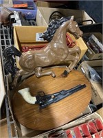 horse and gun pictures figurines