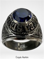 Massive Men's US Navy USN Sterling Silver Ring