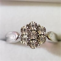 $140 Silver 7 Diamonds Ring