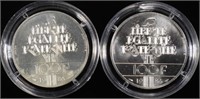 (2) 1986 SILVER 100 FRANC STATUE OF LIB COMM COINS