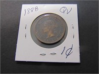 1888 Canadian 1 cent Coin