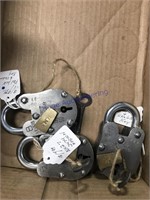 3 silver padlocks w/ keys