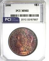 1886 Morgan PCI MS65 NICE COLOR