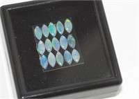 Box of 15 various marquise cut opals