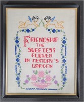 Cross-Stitch Friendship Framed Sampler