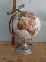 Decorative Globe with Silver Plane