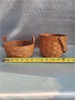 2 SMALLER LONGABERGER BASKETS '91 AND '93 GREAT