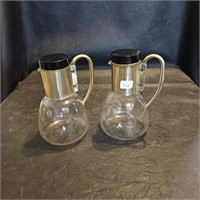 2 Vtg Pyrex for Weico Glass Atomic Pitchers